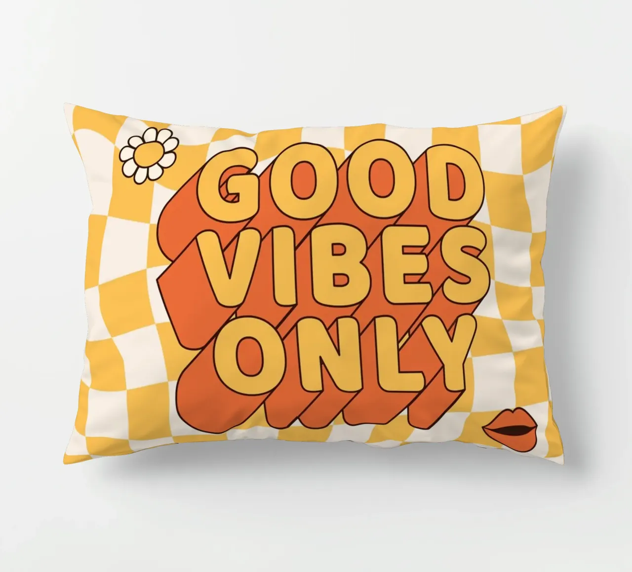 Positive Vibes Art | Groovy Good Vibes Only Print coussin de NorwesClub