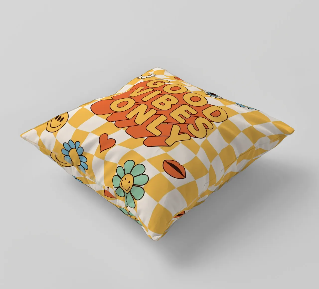 Positive Vibes Art | Stampa Groovy Good Vibes Only cuscino da NorwesClub
