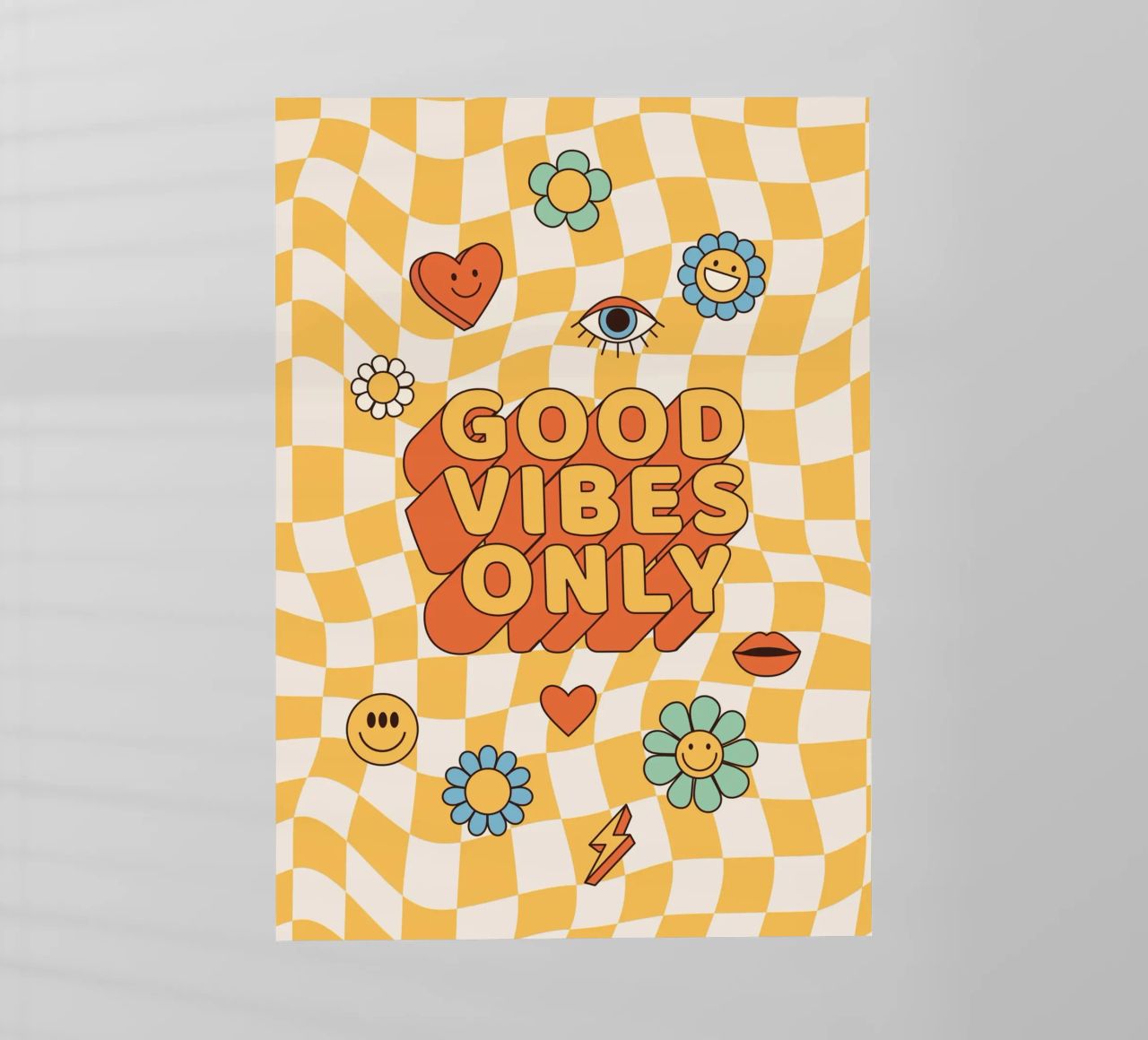 Positive Vibes Art | Stampa Groovy Good Vibes Only pellicola backlit da NorwesClub