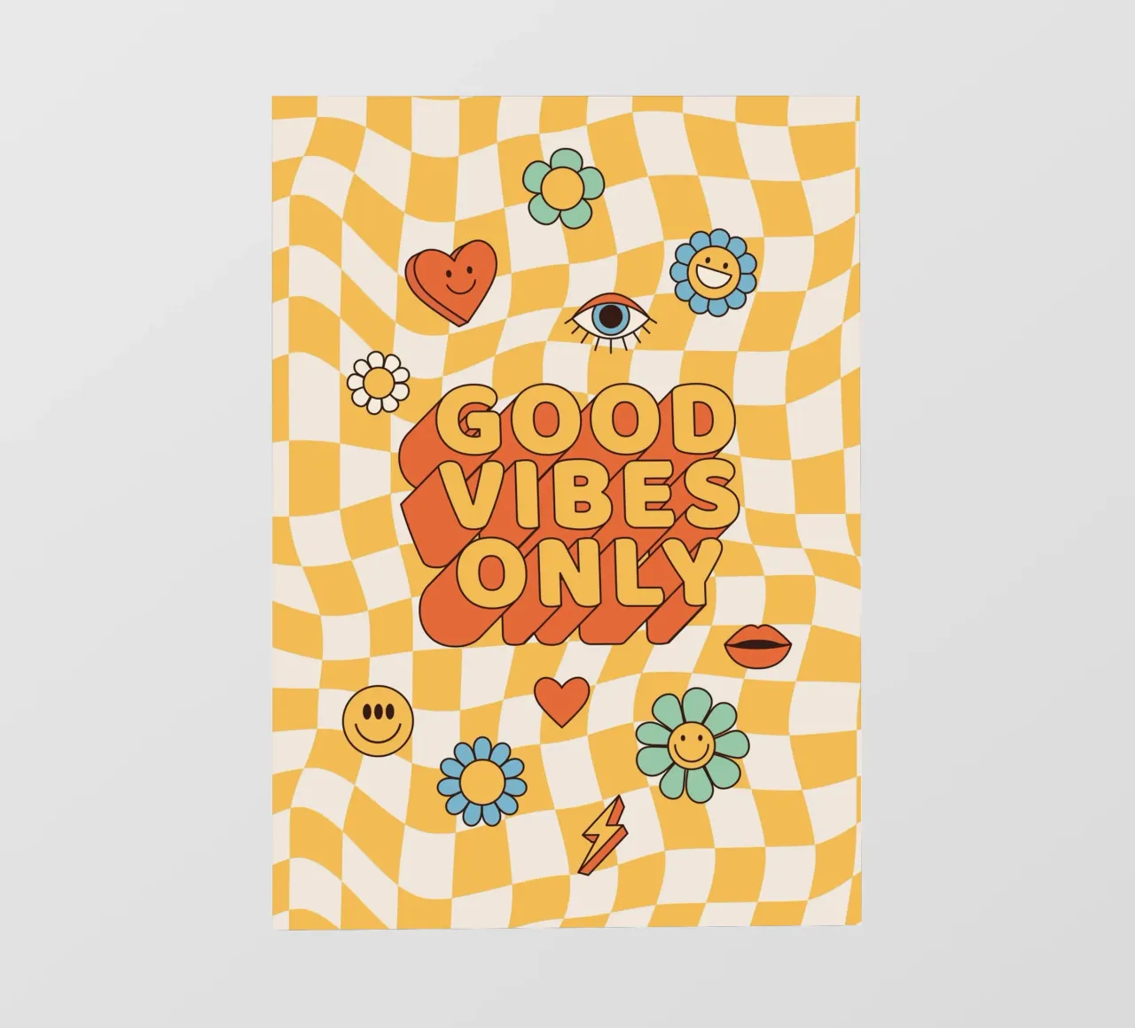 Positive Vibes Art | Stampa Groovy Good Vibes Only telo in pvc da NorwesClub