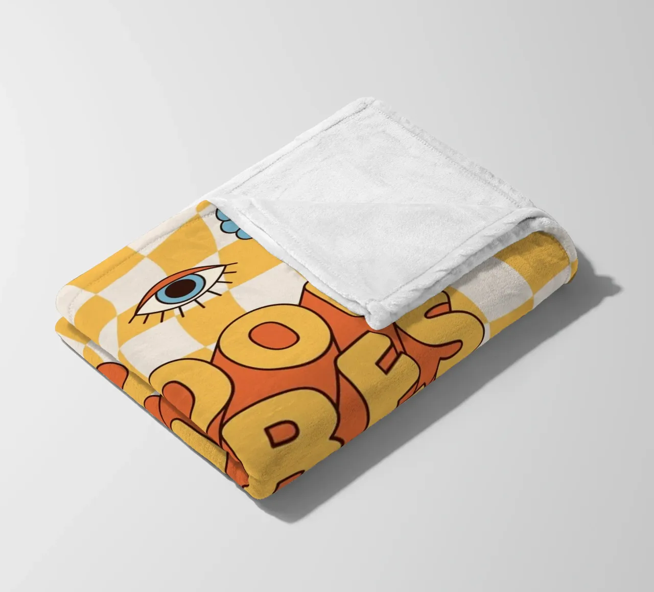 Positive Vibes Art | Groovy Good Vibes Only Print fleece blanket by NorwesClub
