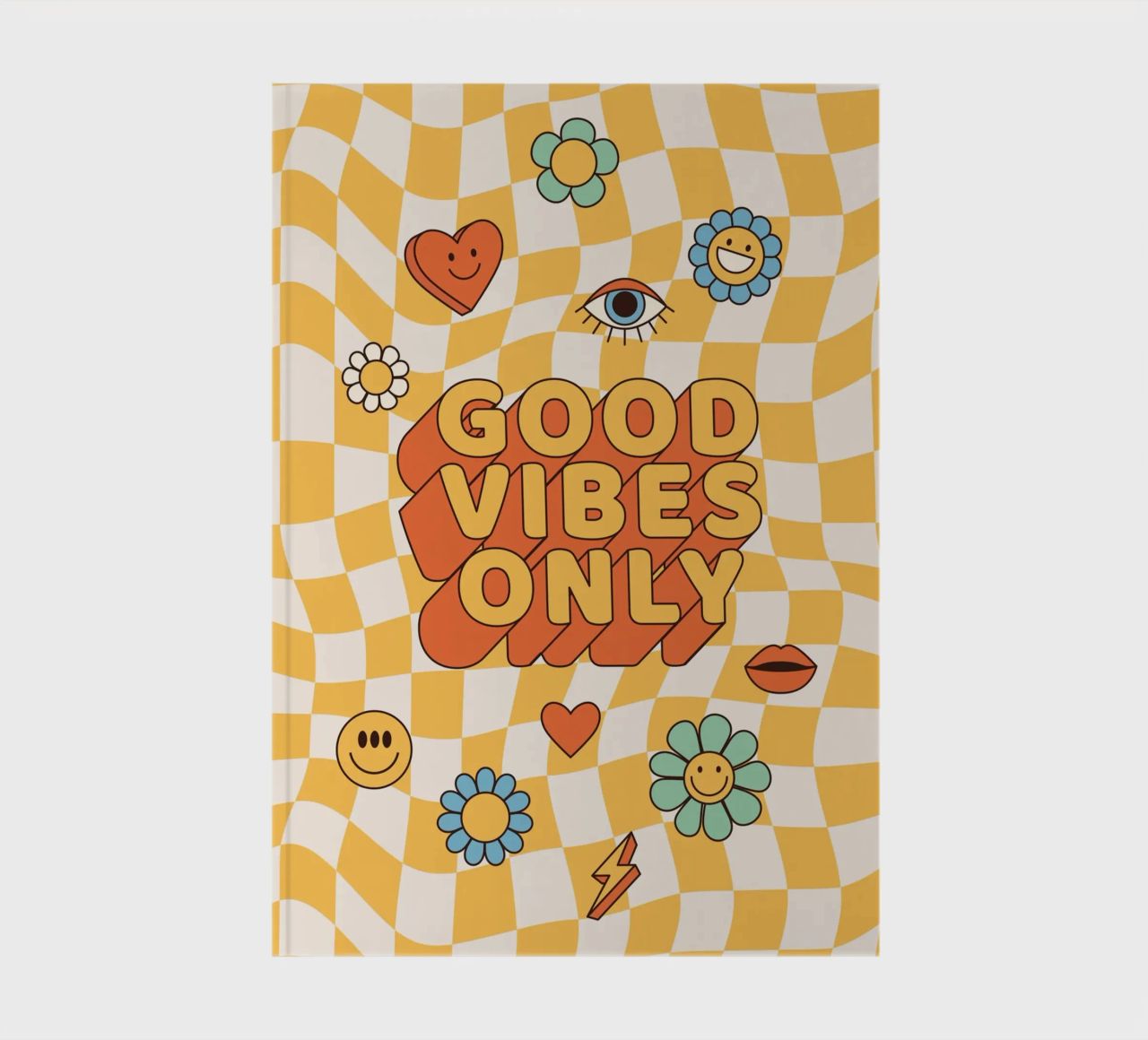 Positive Vibes Art | Groovy Good Vibes Only Print notebook by NorwesClub