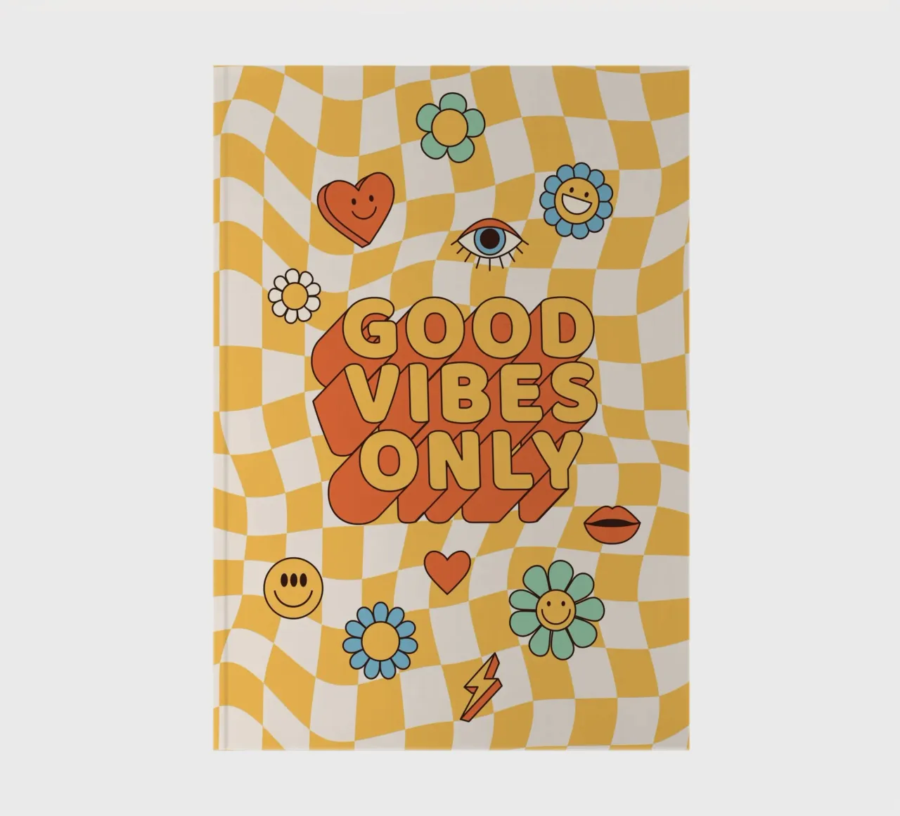 Positive Vibes Art | Groovy Good Vibes Only Print notebook by NorwesClub
