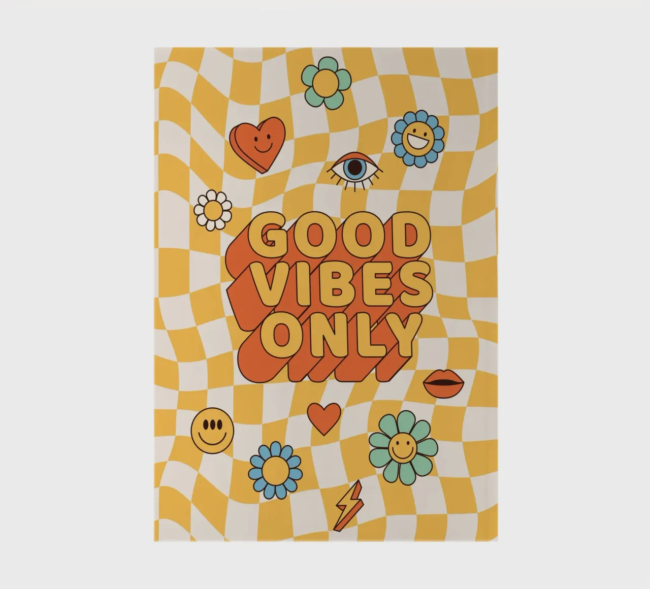 Positive Vibes Art | Groovy Good Vibes Only Print notebook by NorwesClub
