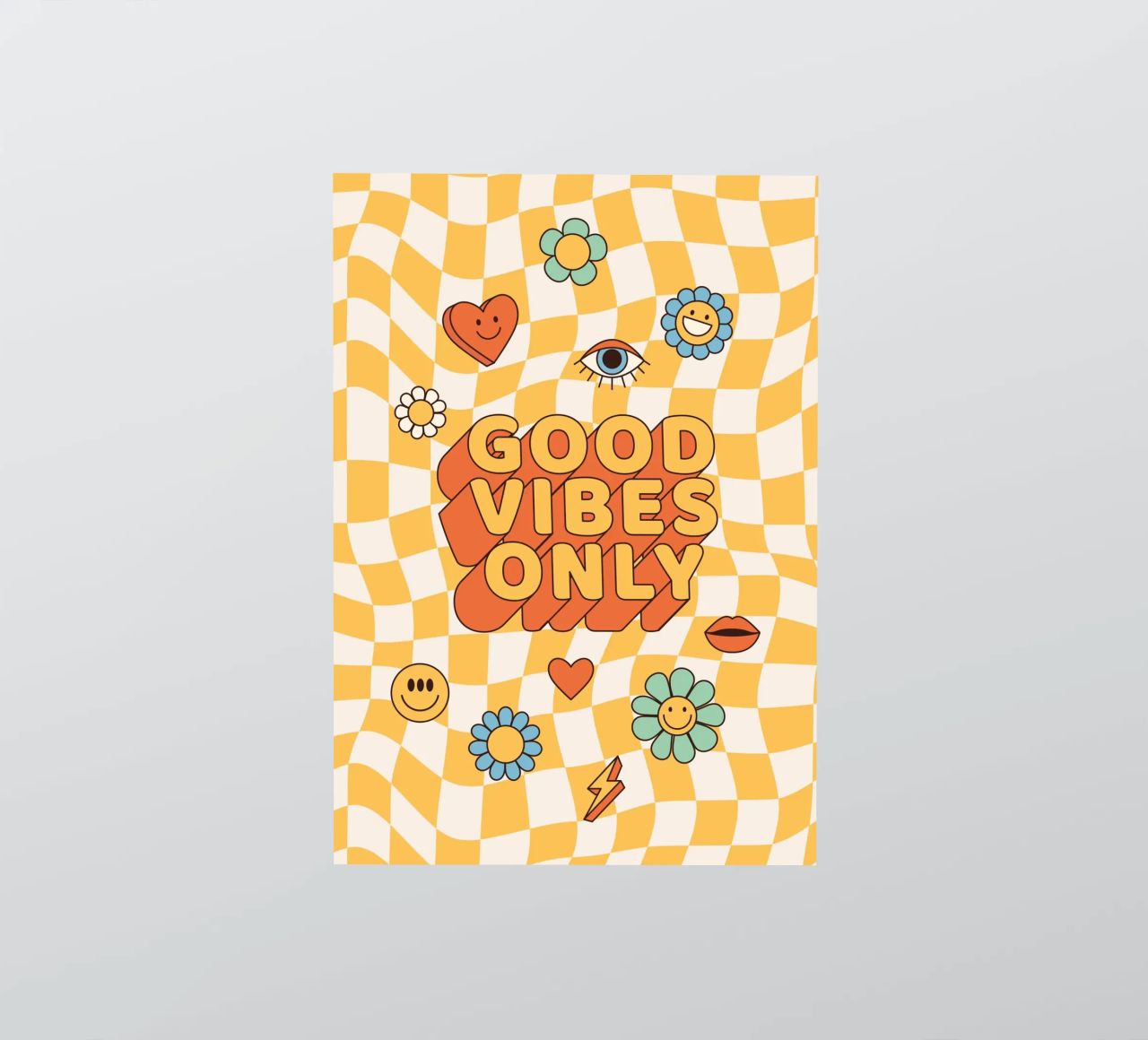 Positive Vibes Art | Groovy Good Vibes Only Print autocollant de NorwesClub