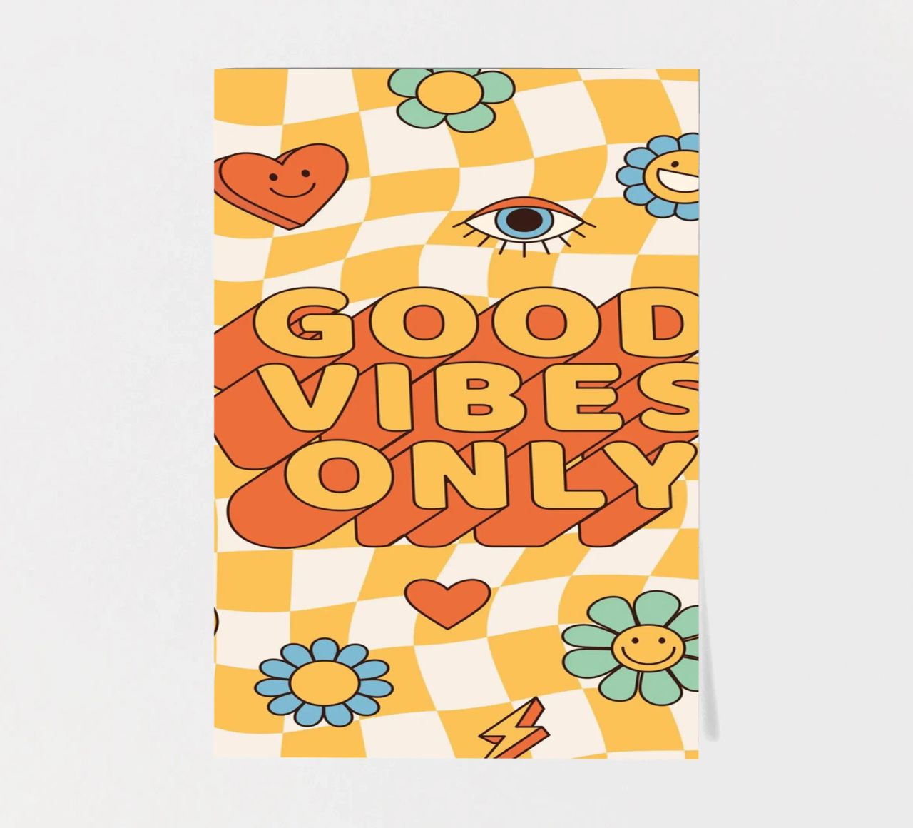 Positive Vibes Art | Groovy Good Vibes Only Print sticker sheet by NorwesClub