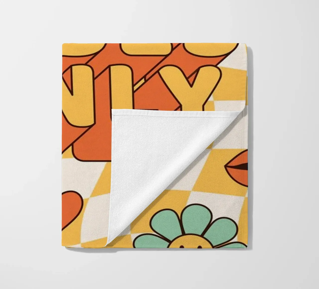 Positive Vibes Art | Groovy Good Vibes Only Print beach towel by NorwesClub