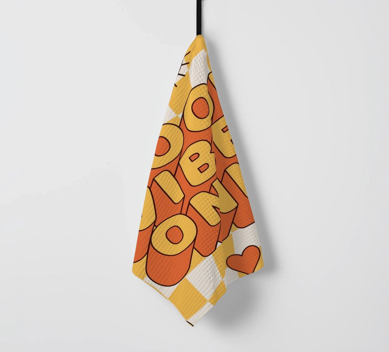 Positive Vibes Art | Groovy Good Vibes Only Print tea towel by NorwesClub