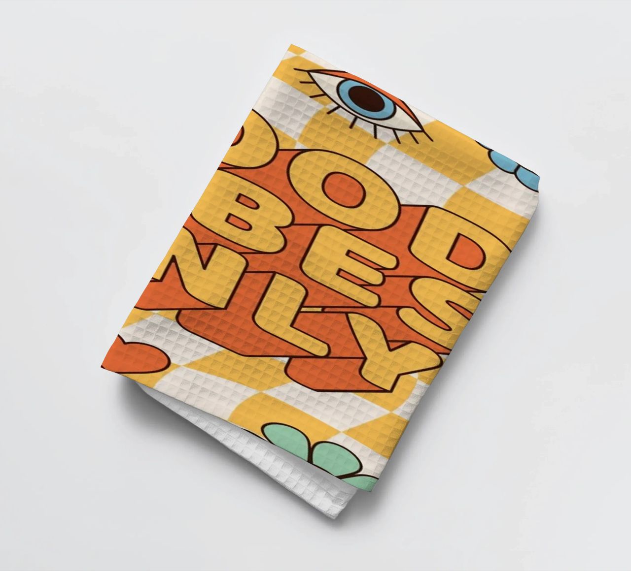Positive Vibes Art | Groovy Good Vibes Only Print tea towel by NorwesClub