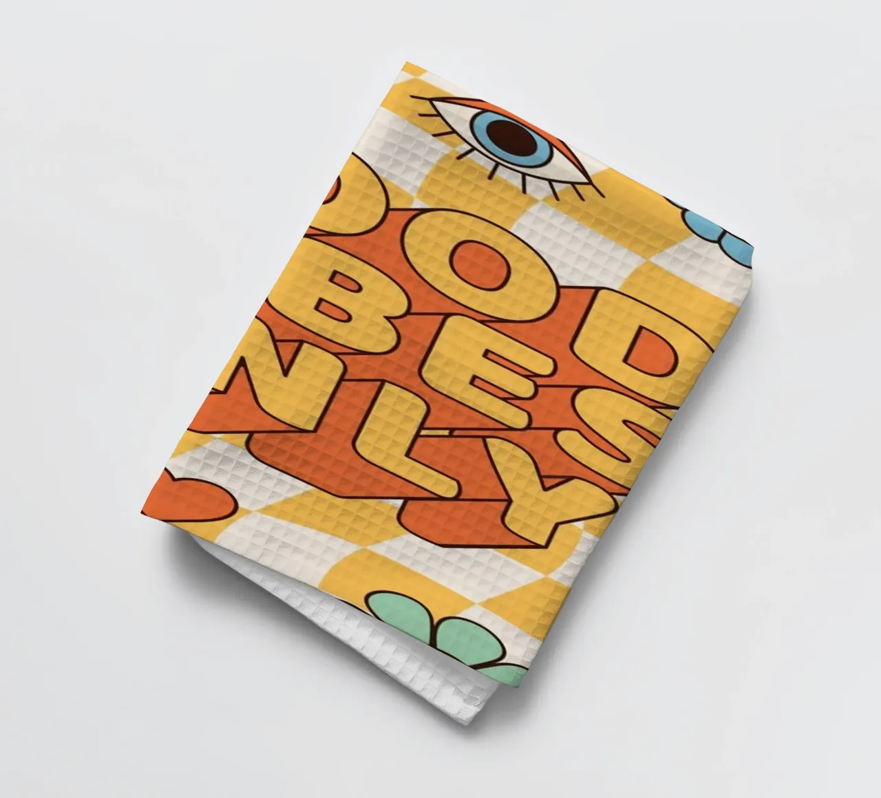 Positive Vibes Art | Groovy Good Vibes Only Print torchon de NorwesClub