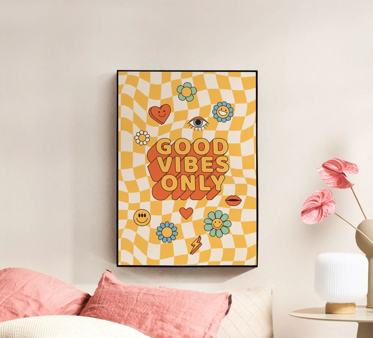 Positive Vibes Art | Stampa Groovy Good Vibes Only plexiglass da NorwesClub