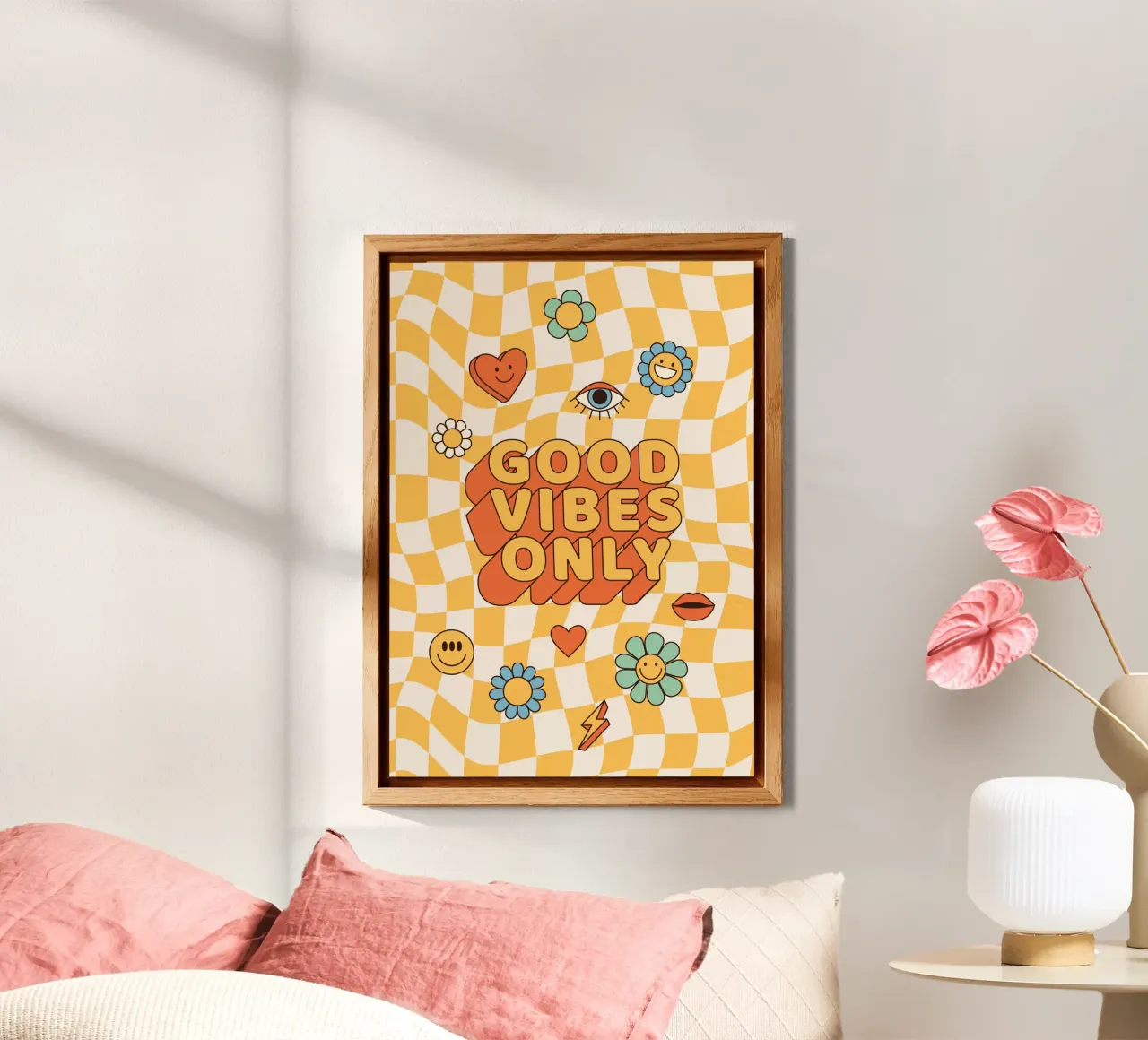 Positive Vibes Art | Stampa Groovy Good Vibes Only alluminio dibond da NorwesClub