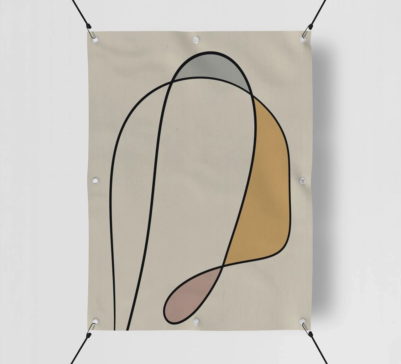 Minimal graceful line art abstract 10 telo in pvc da Little Dean