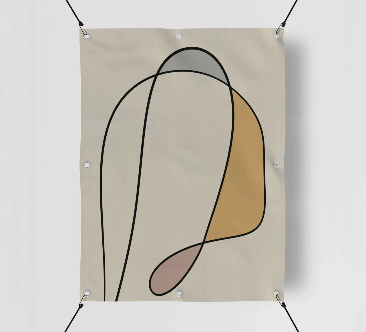 Arte lineal minimalista abstracto 10 lonas publicitarias de Little Dean