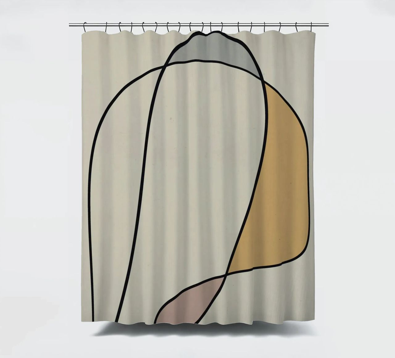 Minimale anmutige Linie Kunst abstrakt 10 Duschvorhang von Little Dean