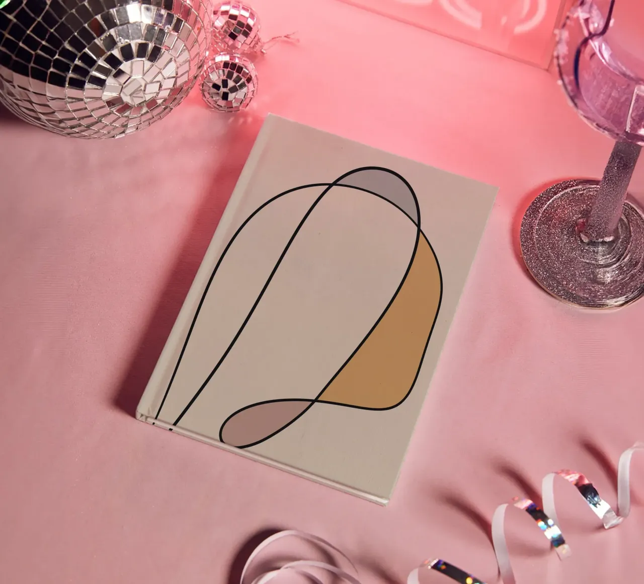 Minimal graceful line art abstract 10 notebook by Little Dean