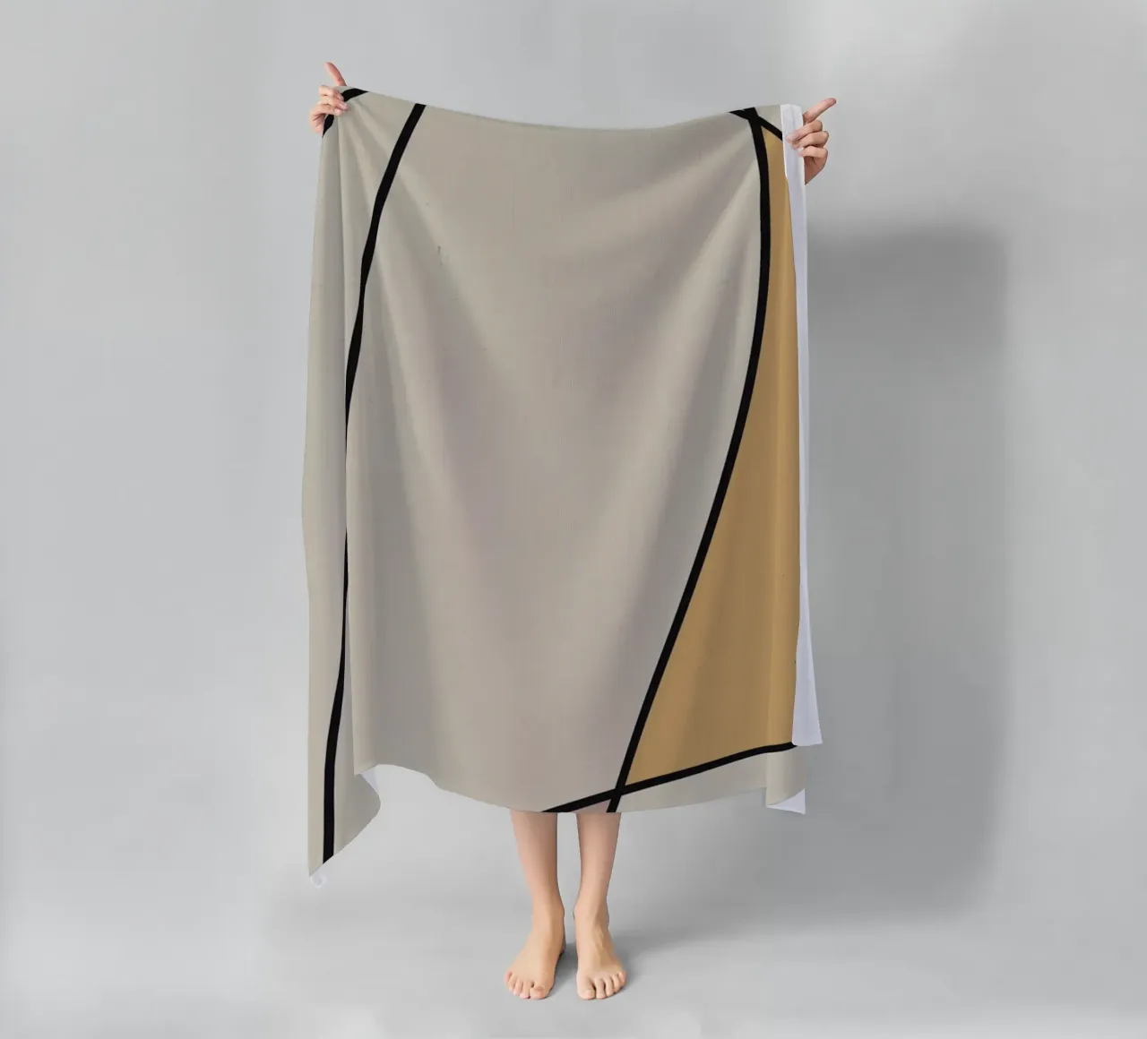 Minimal graceful line art abstract 10 telo mare da Little Dean