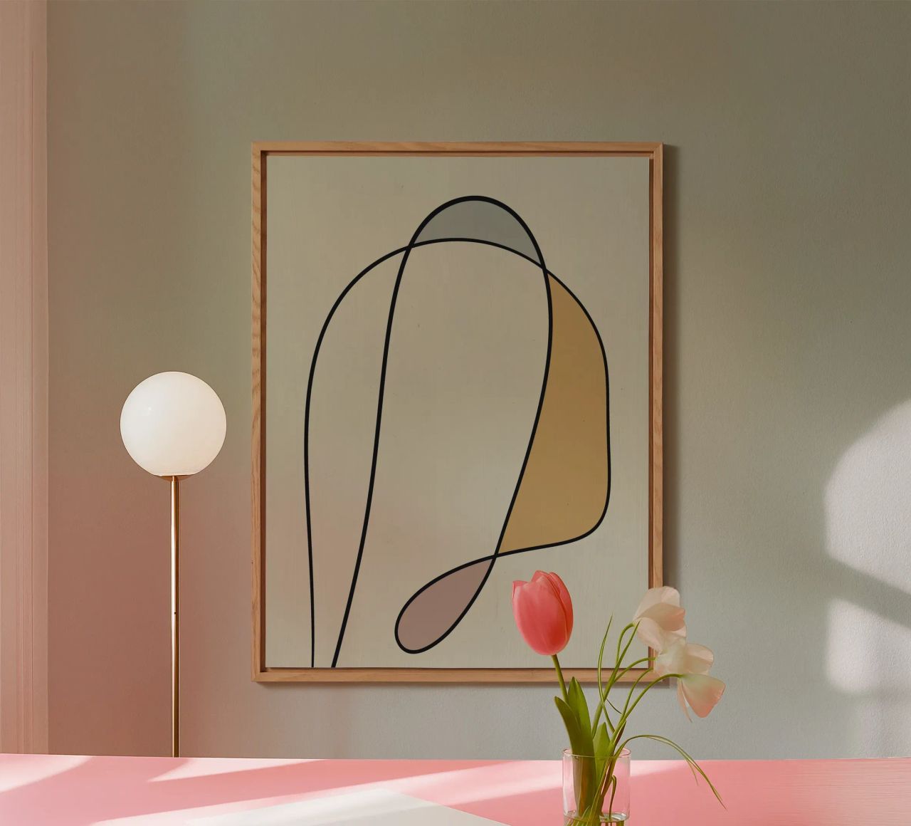 Minimal graceful line art abstract 10 alluminio dibond da Little Dean