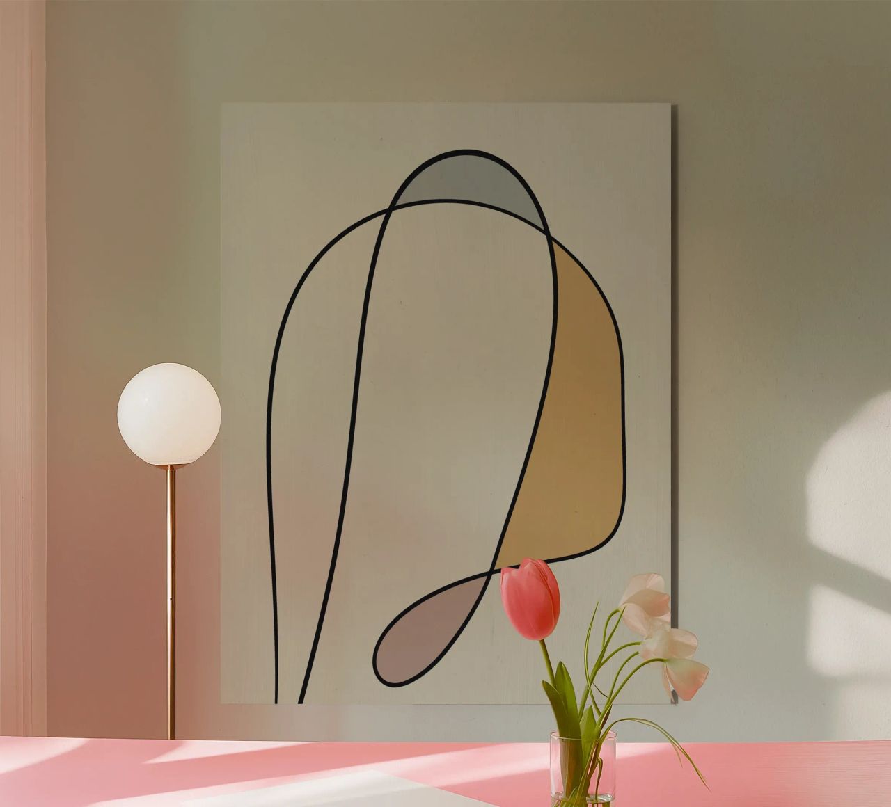 Minimal graceful line art abstract 10 alluminio dibond da Little Dean