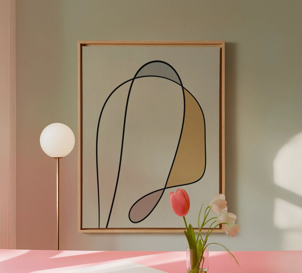 Minimale anmutige Linie Kunst abstrakt 10 Leinwand von Little Dean