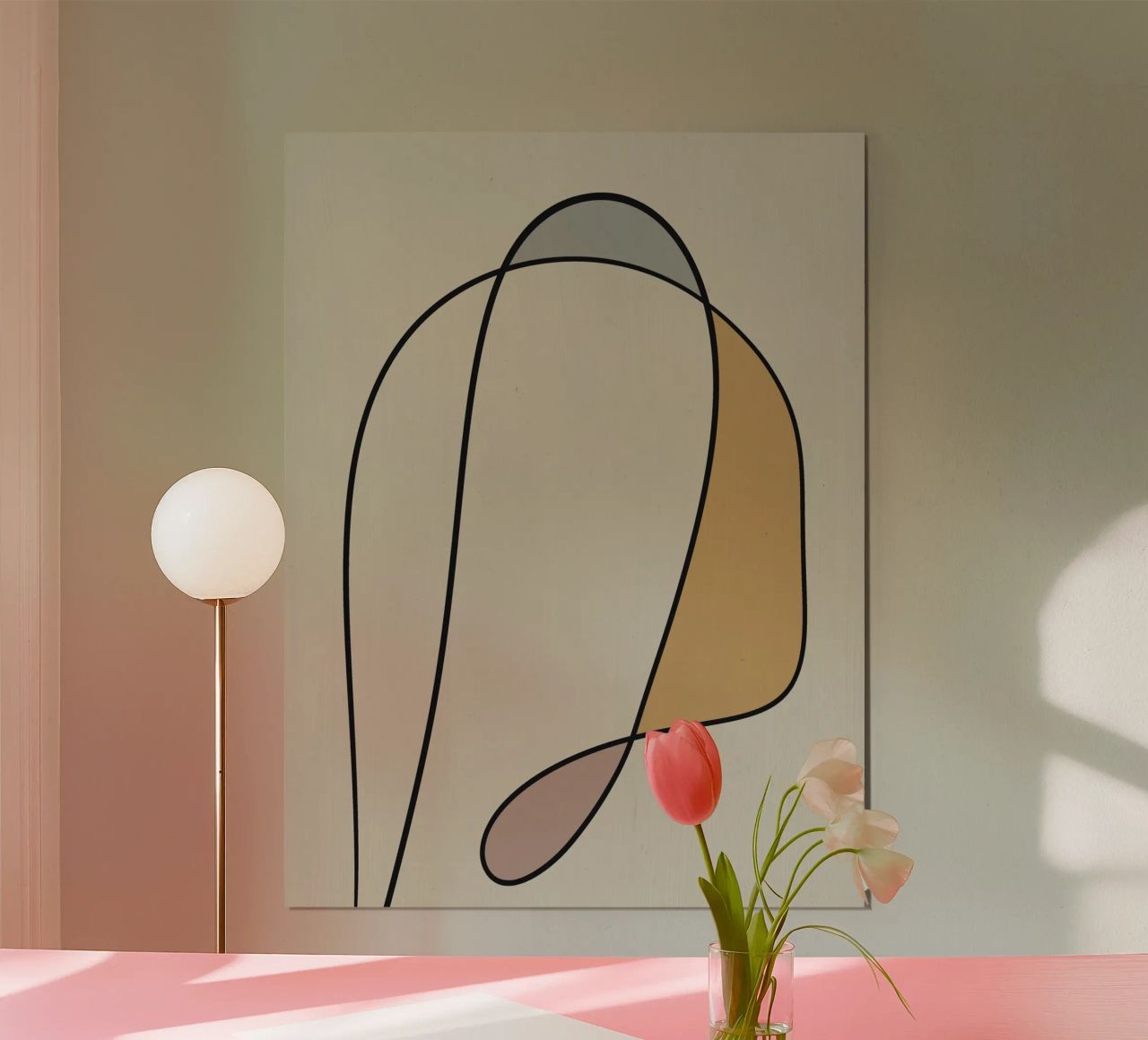 Minimale anmutige Linie Kunst abstrakt 10 Hahnemühle von Little Dean