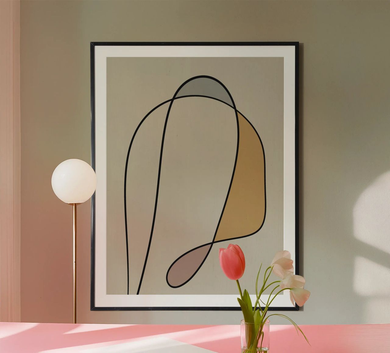 Minimale anmutige Linie Kunst abstrakt 10 Hahnemühle von Little Dean