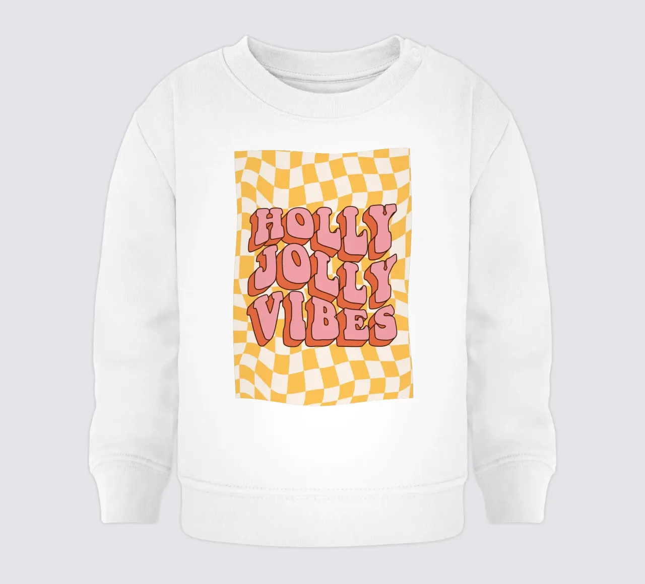 Holiday Vibes Art | Stampa Groovy Holly Jolly felpa neonato da NorwesClub
