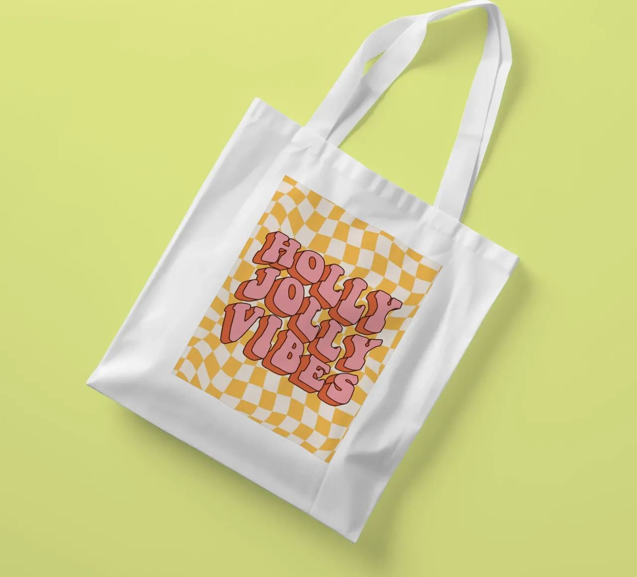 Urlaub Vibes Kunst | Groovy Holly Jolly Druck Jutebeutel von NorwesClub
