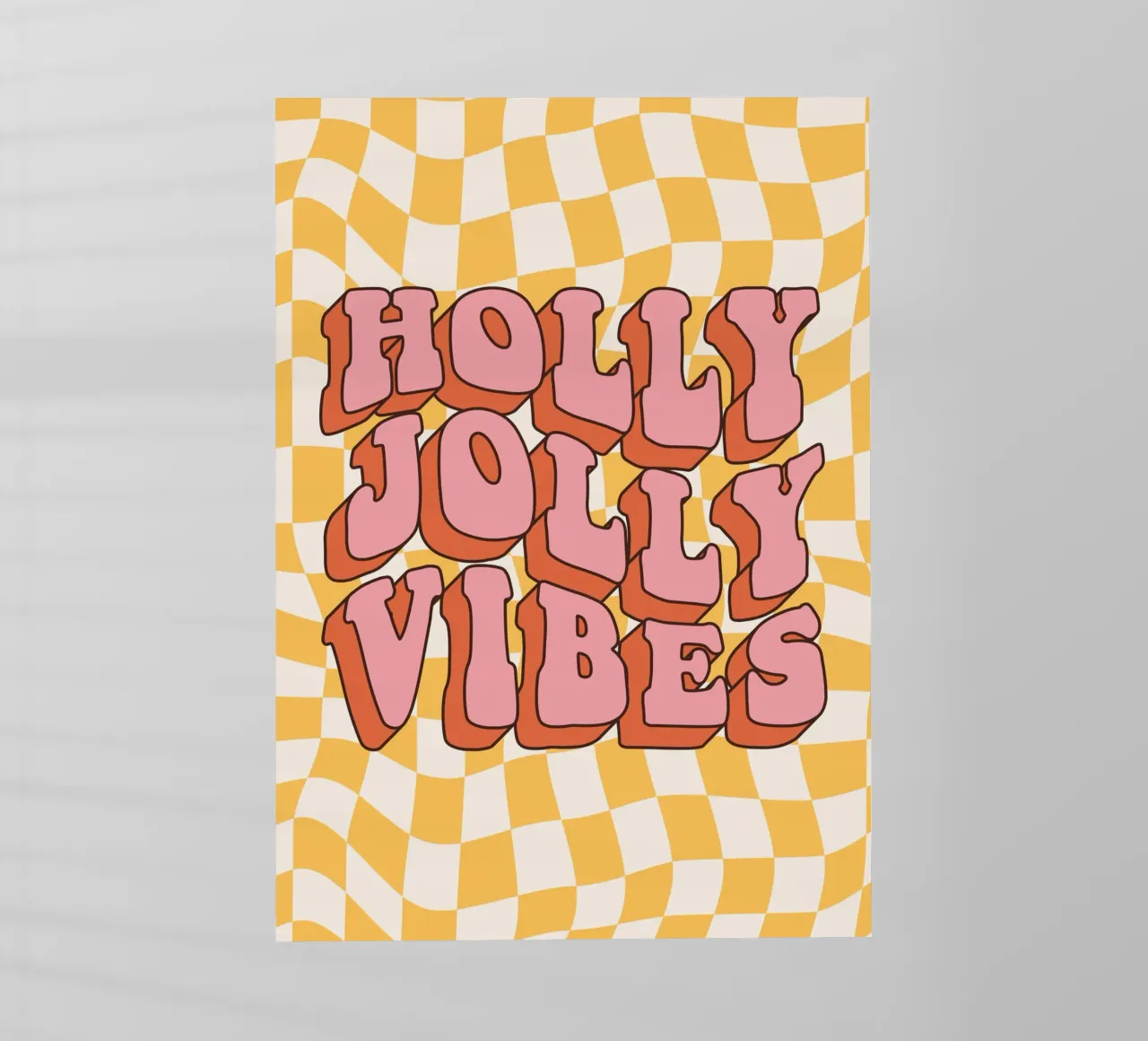 Holiday Vibes Art | Stampa Groovy Holly Jolly pellicola backlit da NorwesClub