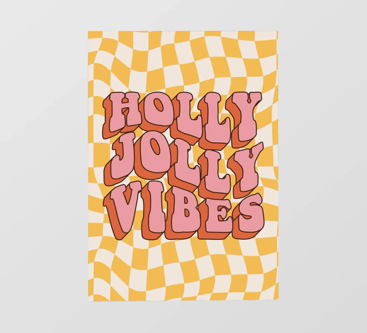 Holiday Vibes Art | Stampa Groovy Holly Jolly pellicola backlit da NorwesClub