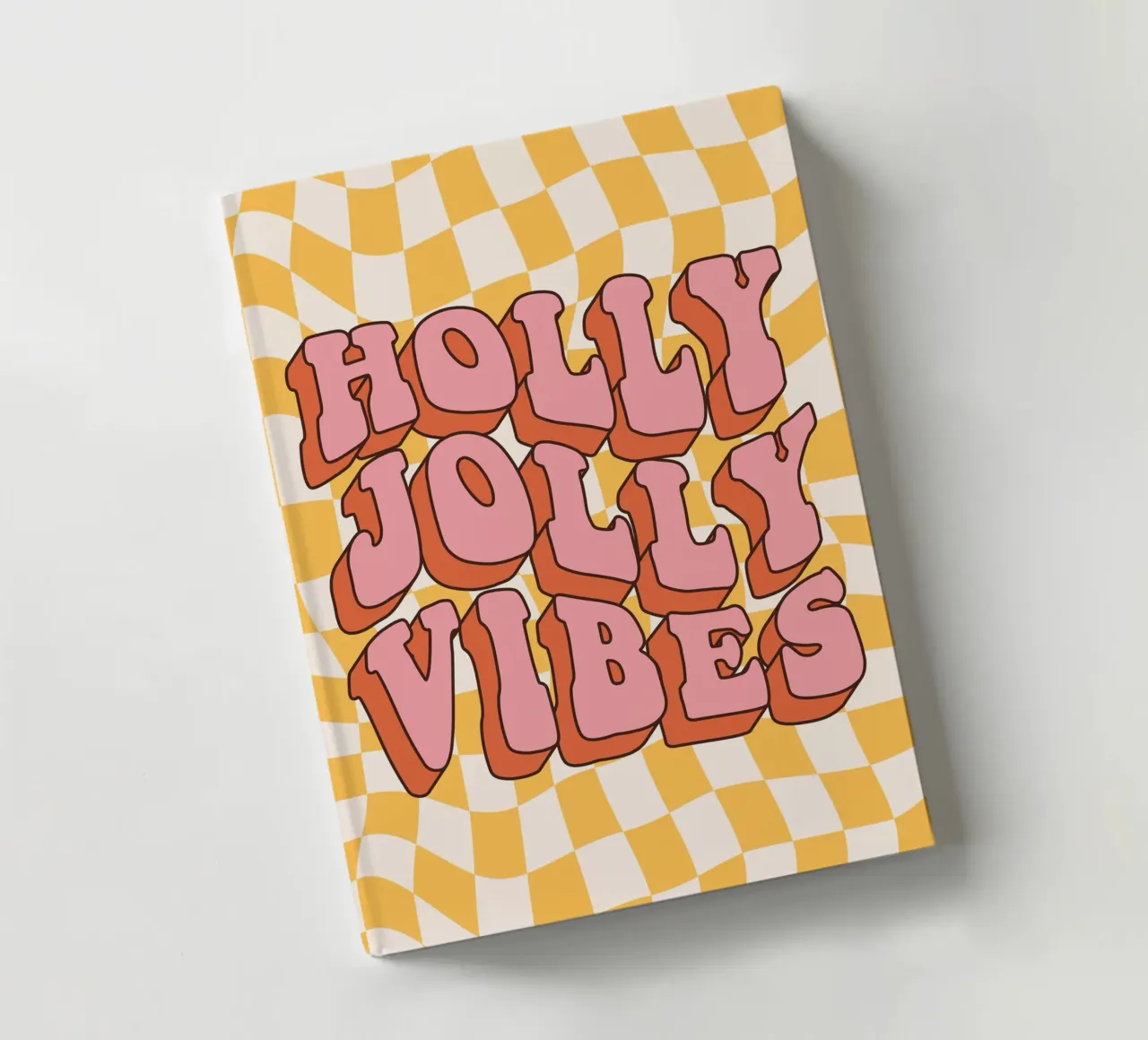 Holiday Vibes Art | Groovy Holly Jolly Print notebook by NorwesClub