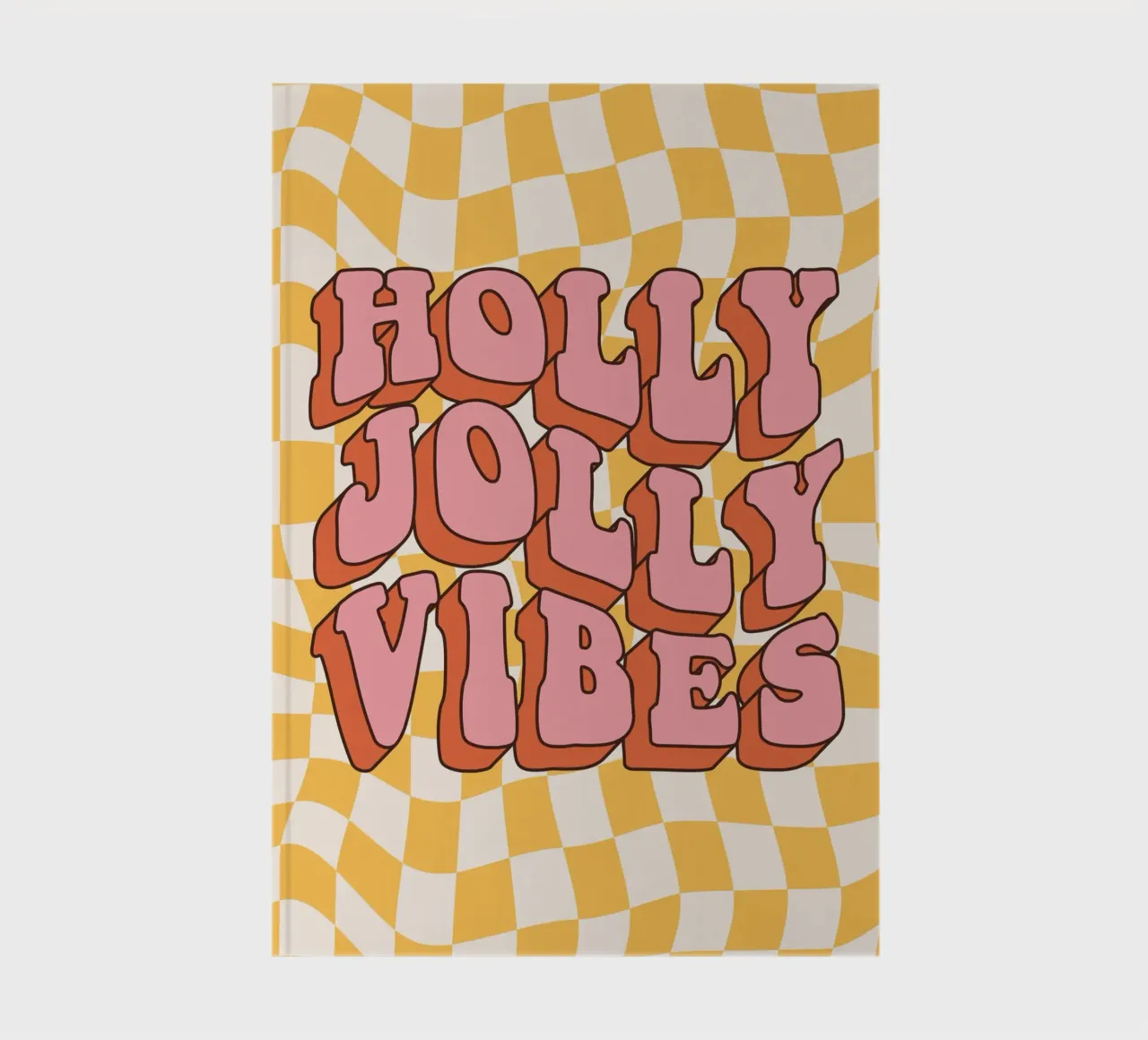 Holiday Vibes Art | Groovy Holly Jolly Print notebook by NorwesClub