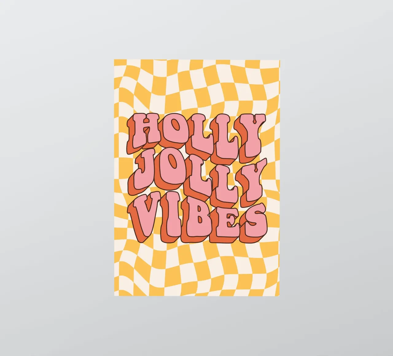 Holiday Vibes Art | Impresión Groovy Holly Jolly pegatina de NorwesClub