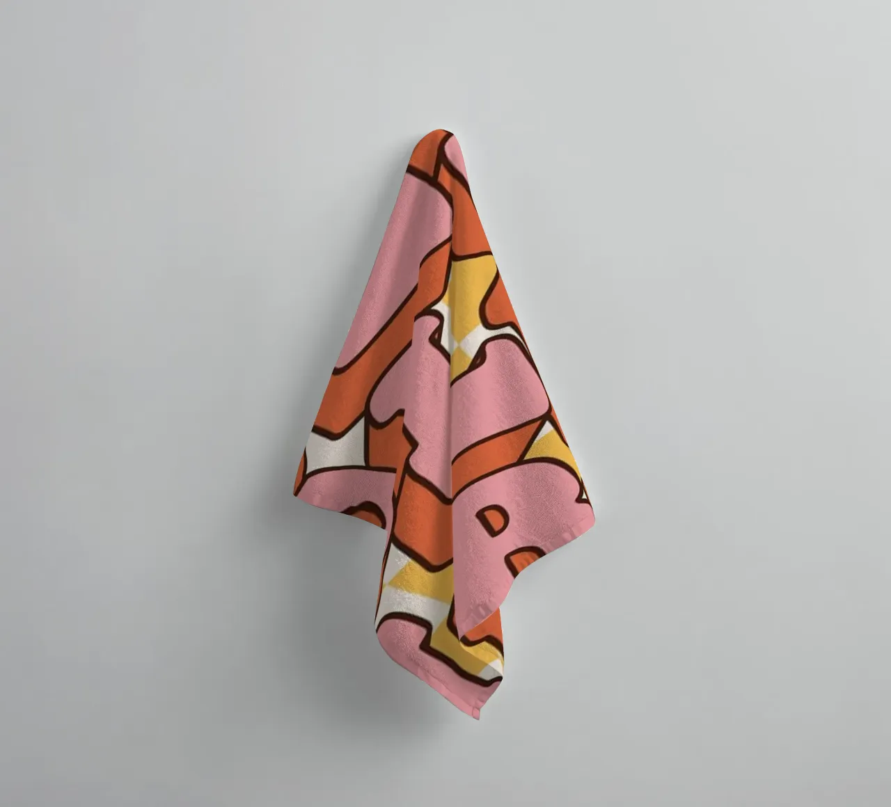 Holiday Vibes Kunst | Groovy Holly Jolly Print badhanddoek van NorwesClub