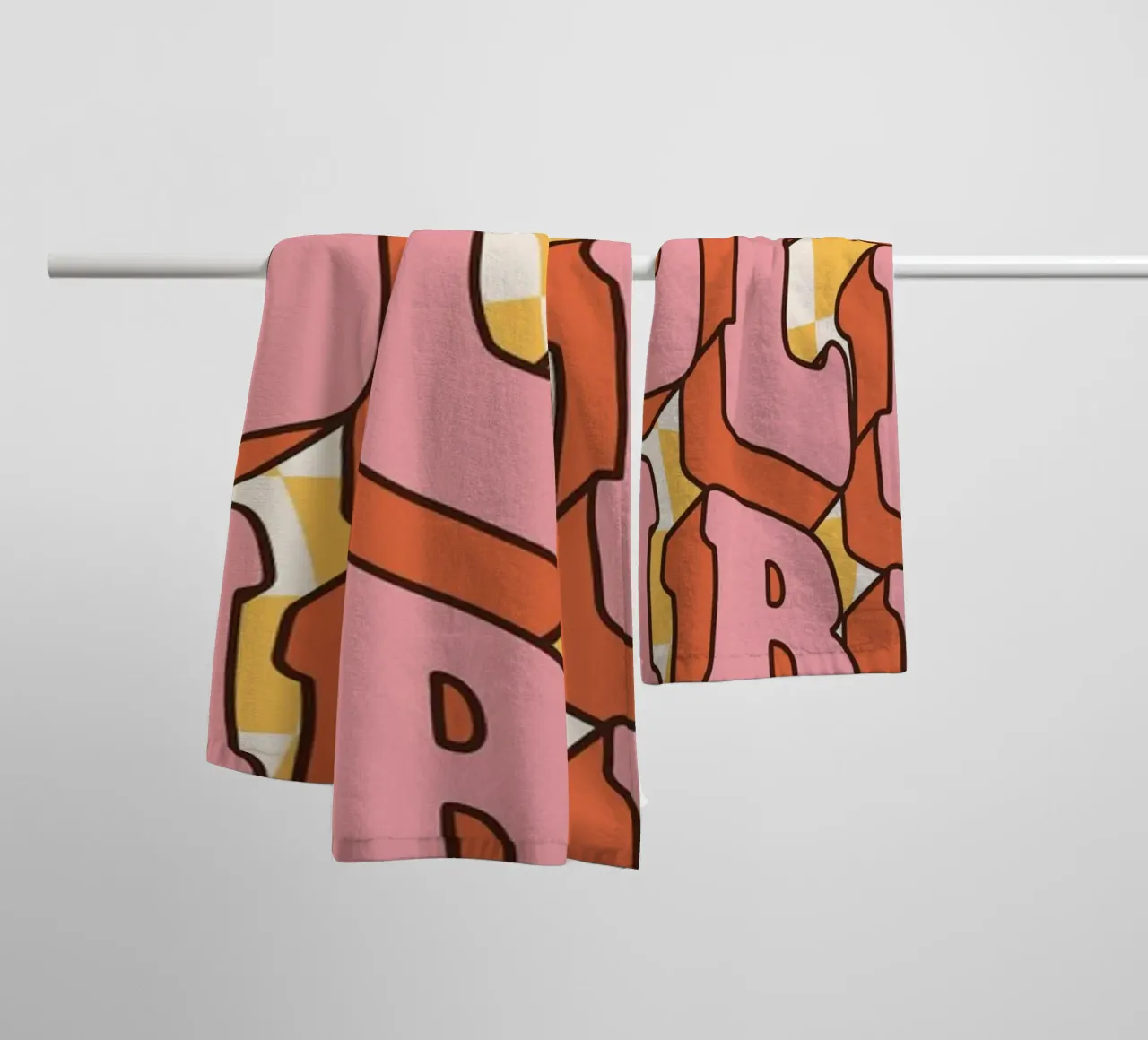 Holiday Vibes Kunst | Groovy Holly Jolly Print badhanddoek van NorwesClub