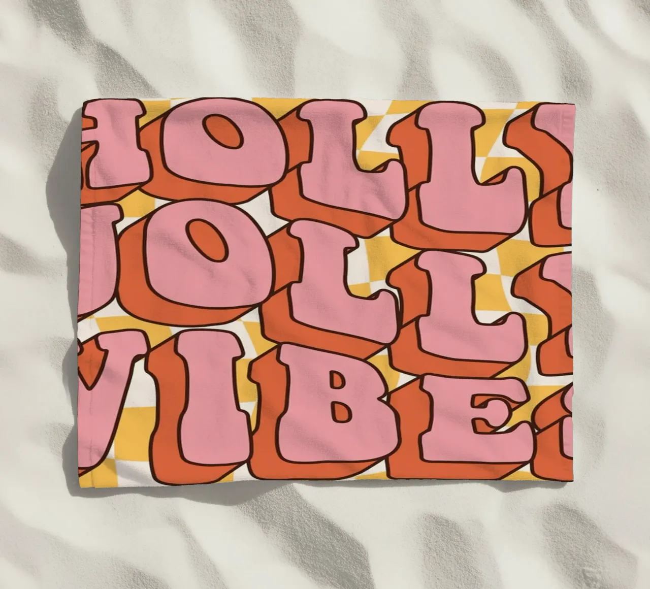 Holiday Vibes Art | Impresión Groovy Holly Jolly toalla de playa de NorwesClub