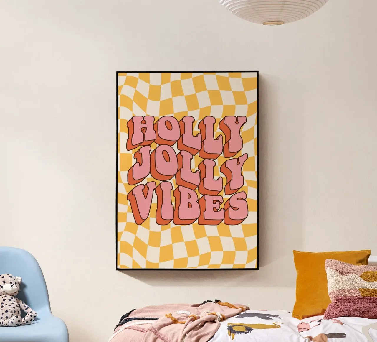 Holiday Vibes Art | Impresión Groovy Holly Jolly metacrilato de NorwesClub