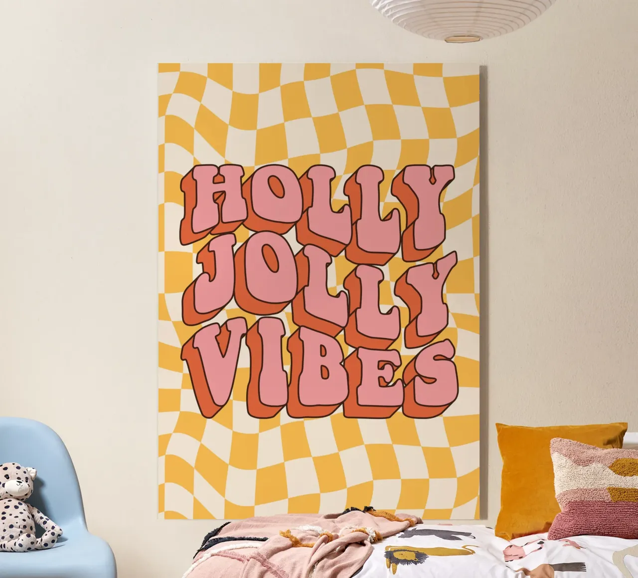 Holiday Vibes Art | Impresión Groovy Holly Jolly metacrilato de NorwesClub