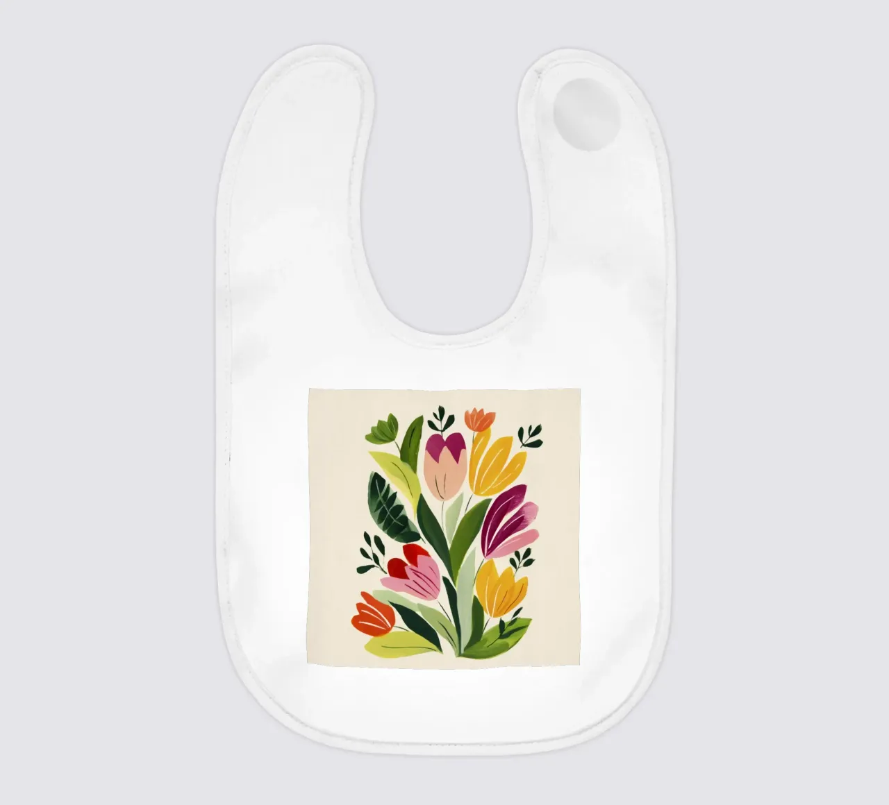 Bouquet di fiori stravaganti in stile naif ispirato a Matisse bavaglino da Modern Muse