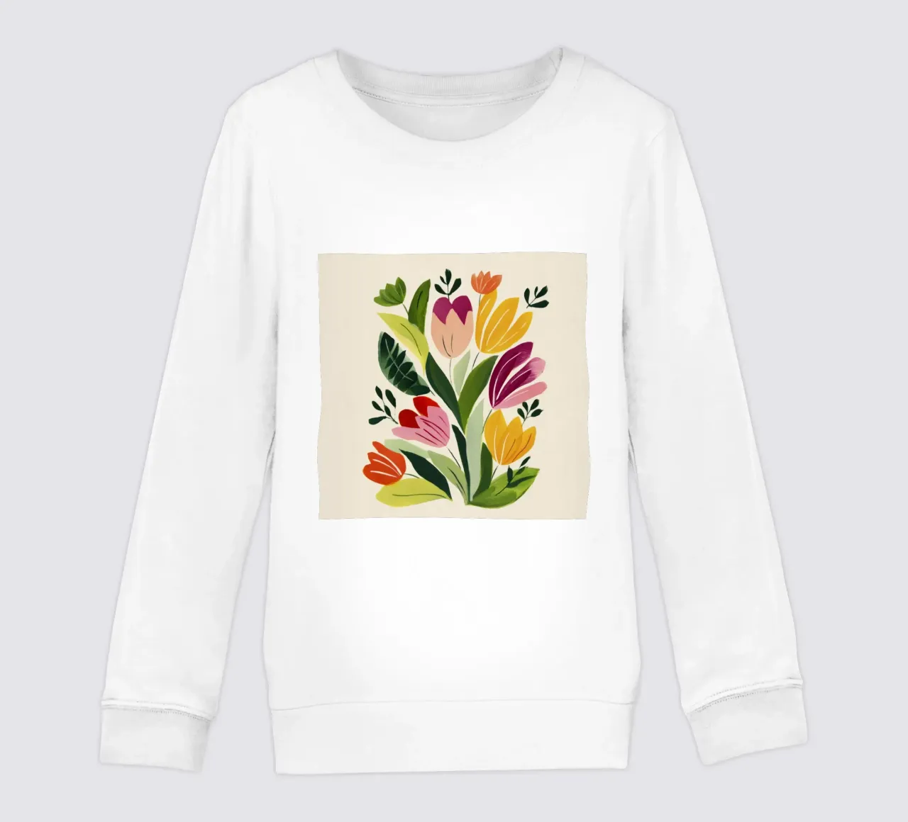 Bouquet di fiori stravaganti in stile naif ispirato a Matisse felpa bambino da Modern Muse