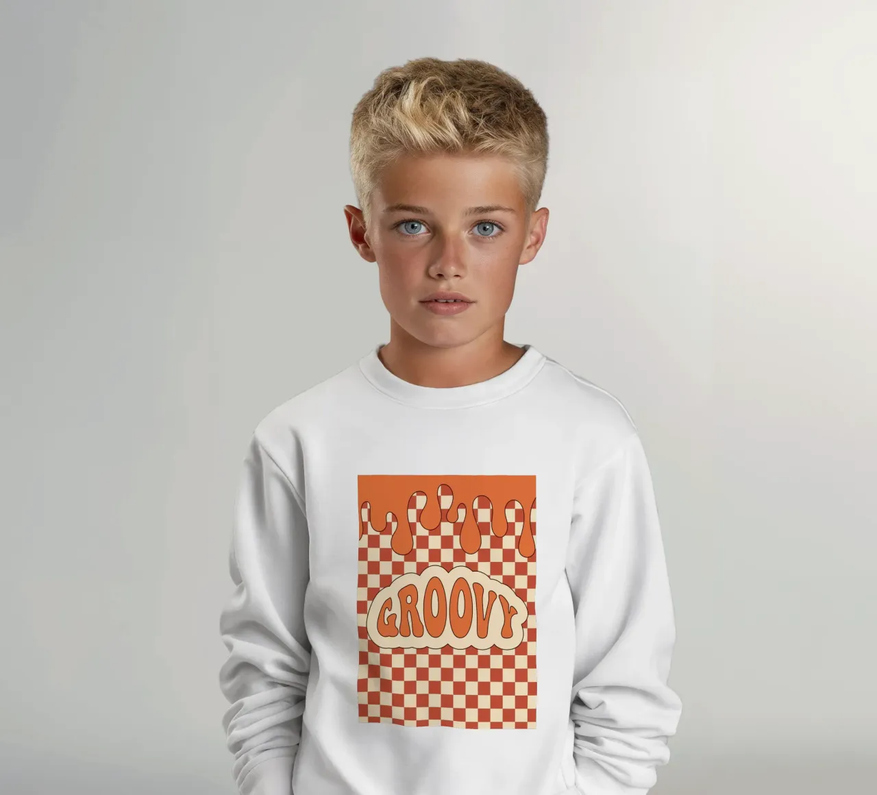 Groovy Aesthetic Art | Retro GROOVY Cloud Print sudadera para niño de NorwesClub