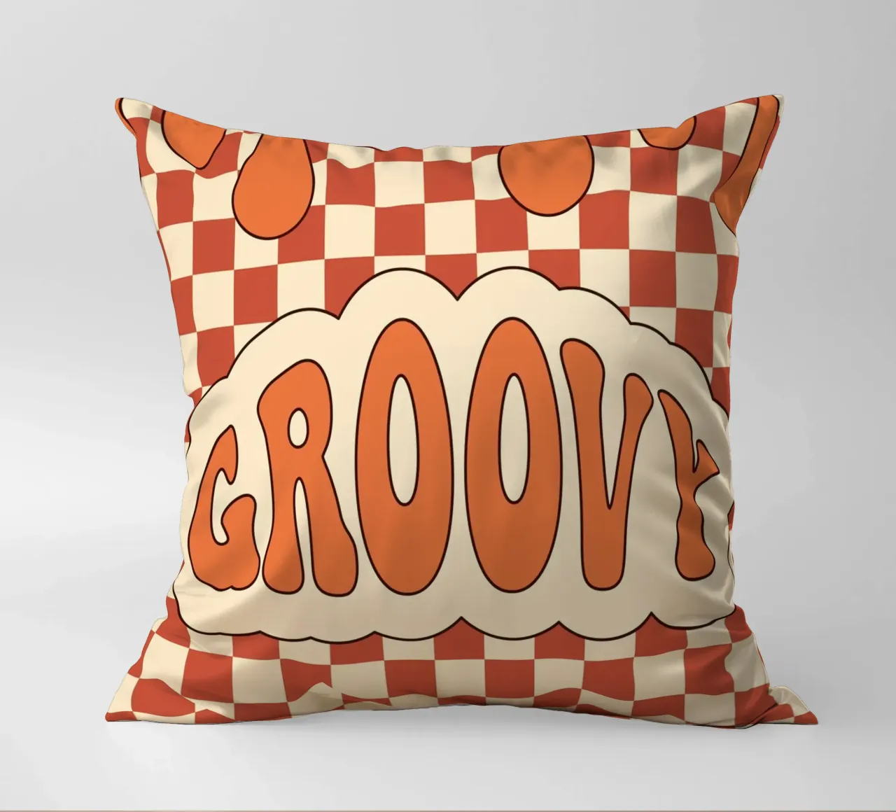 Groovy Aesthetic Art | Retro GROOVY Cloud Print decorative cushion by NorwesClub