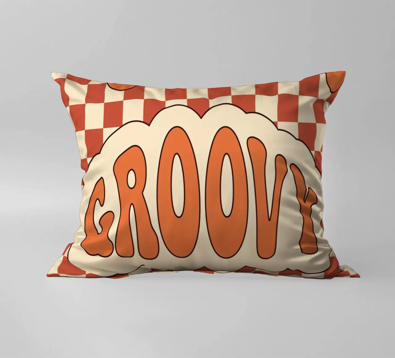 Groovy Aesthetic Art | Retro GROOVY Cloud Print decorative cushion by NorwesClub