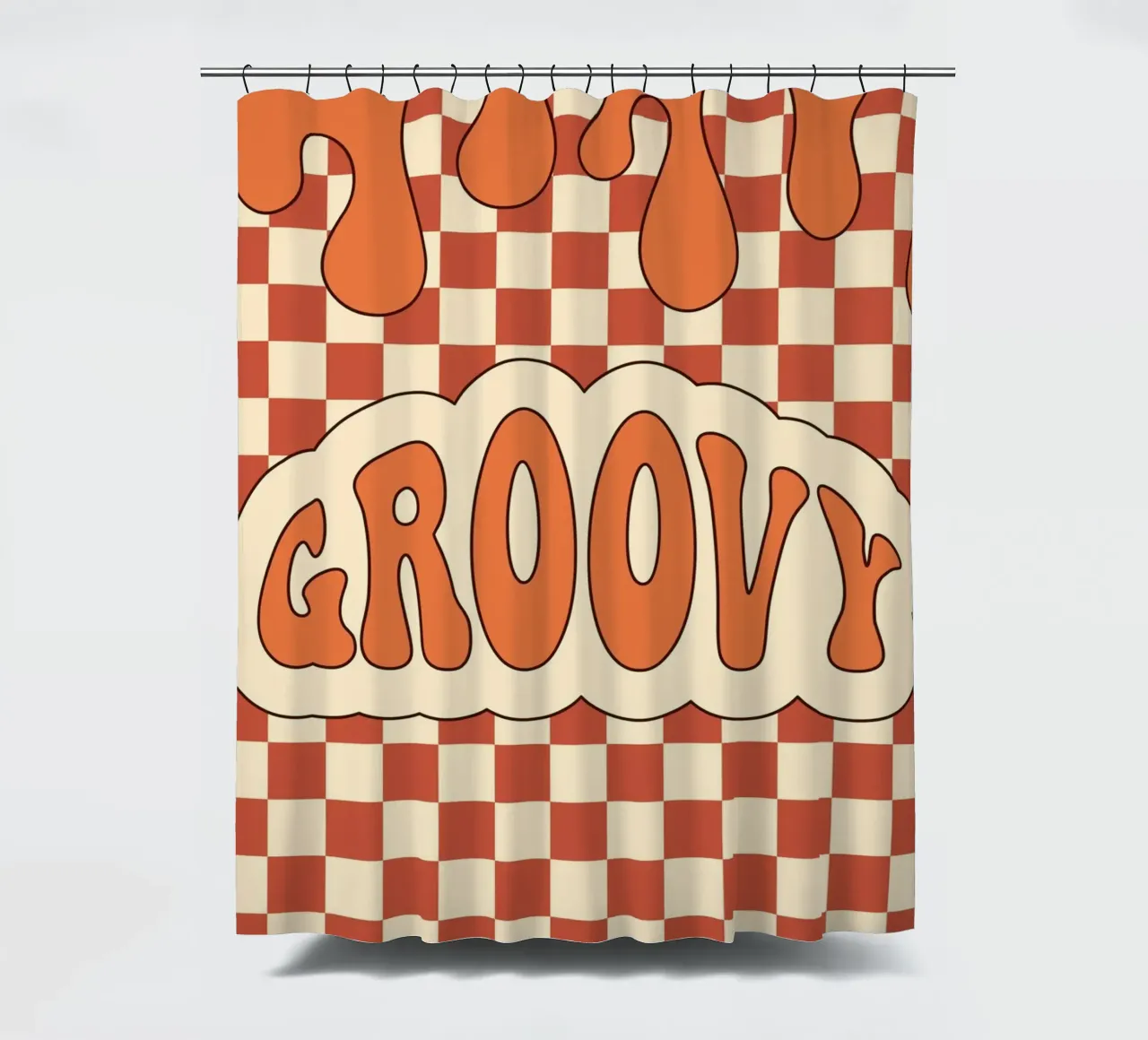 Groovy Ästhetische Kunst | Retro GROOVY Cloud Print Duschvorhang von NorwesClub