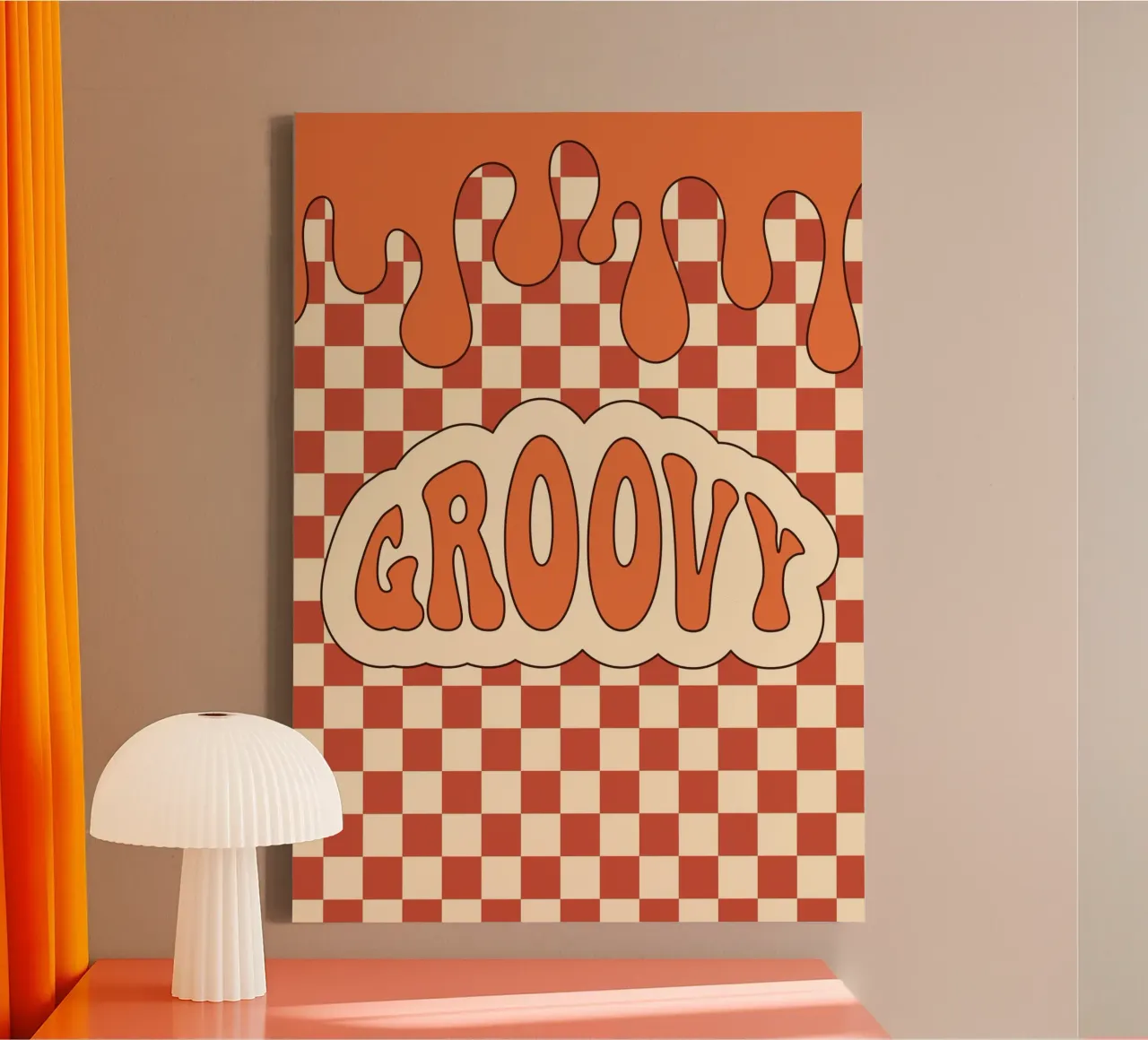 Groovy Aesthetic Art | Retro GROOVY Cloud Print canvas by NorwesClub
