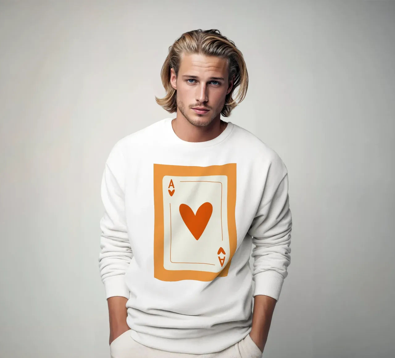 Minimalist Heart Design | Ace of Hearts Print sweatshirt by NorwesClub