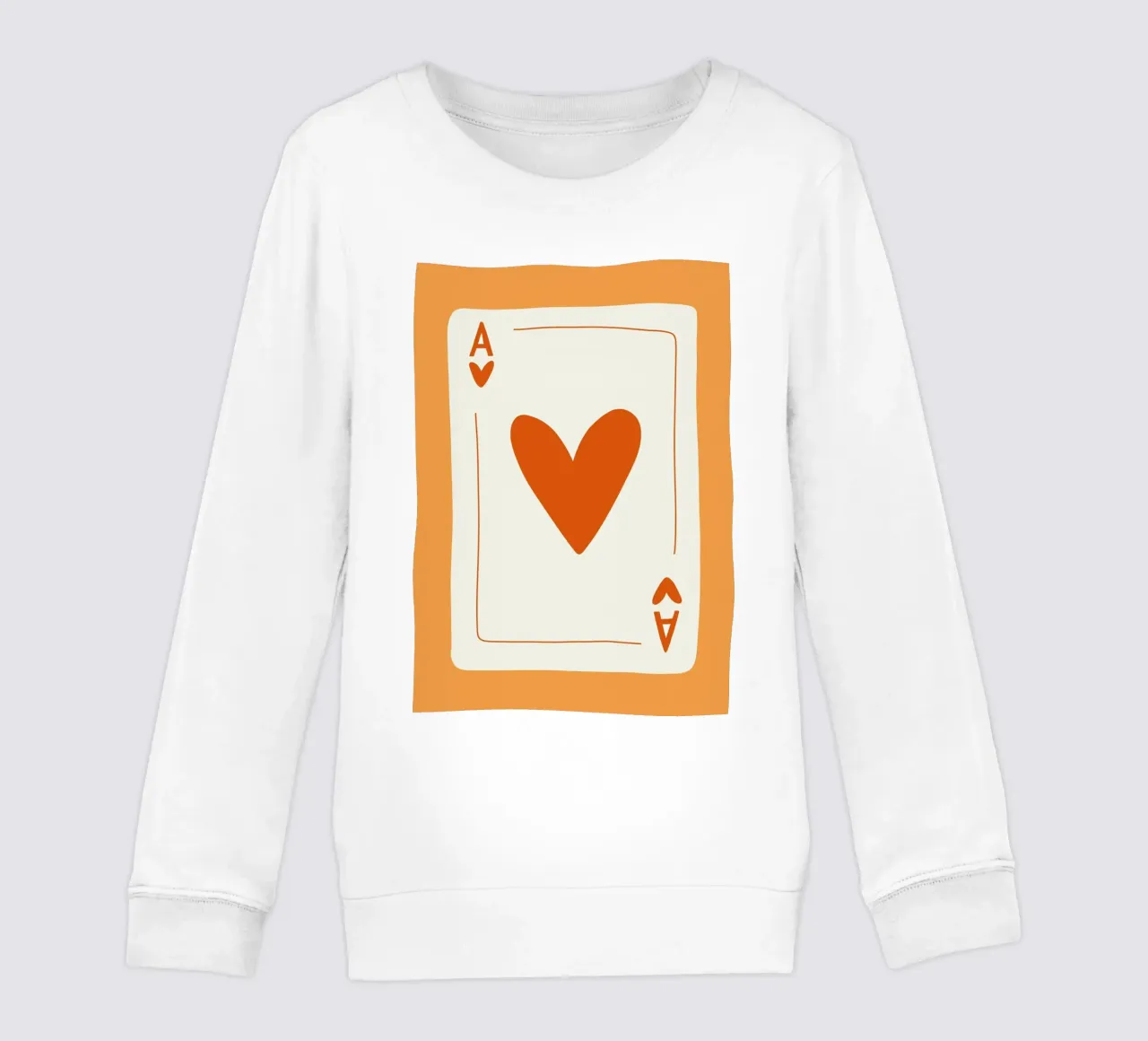Minimalist Heart Design | Ace of Hearts Print kids sweatshirt by NorwesClub