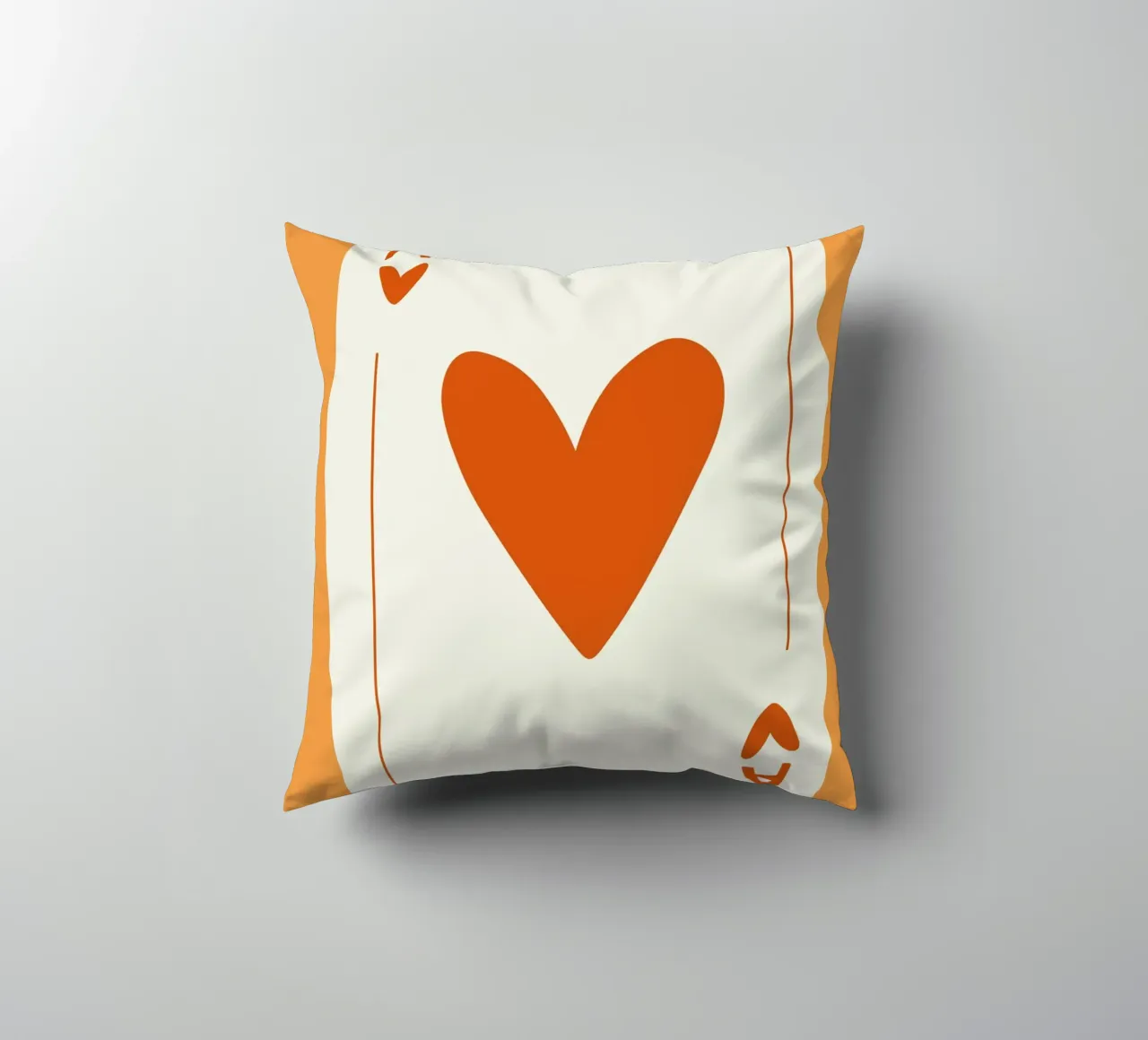 Minimalist Heart Design | Ace of Hearts Print decorative cushion by NorwesClub