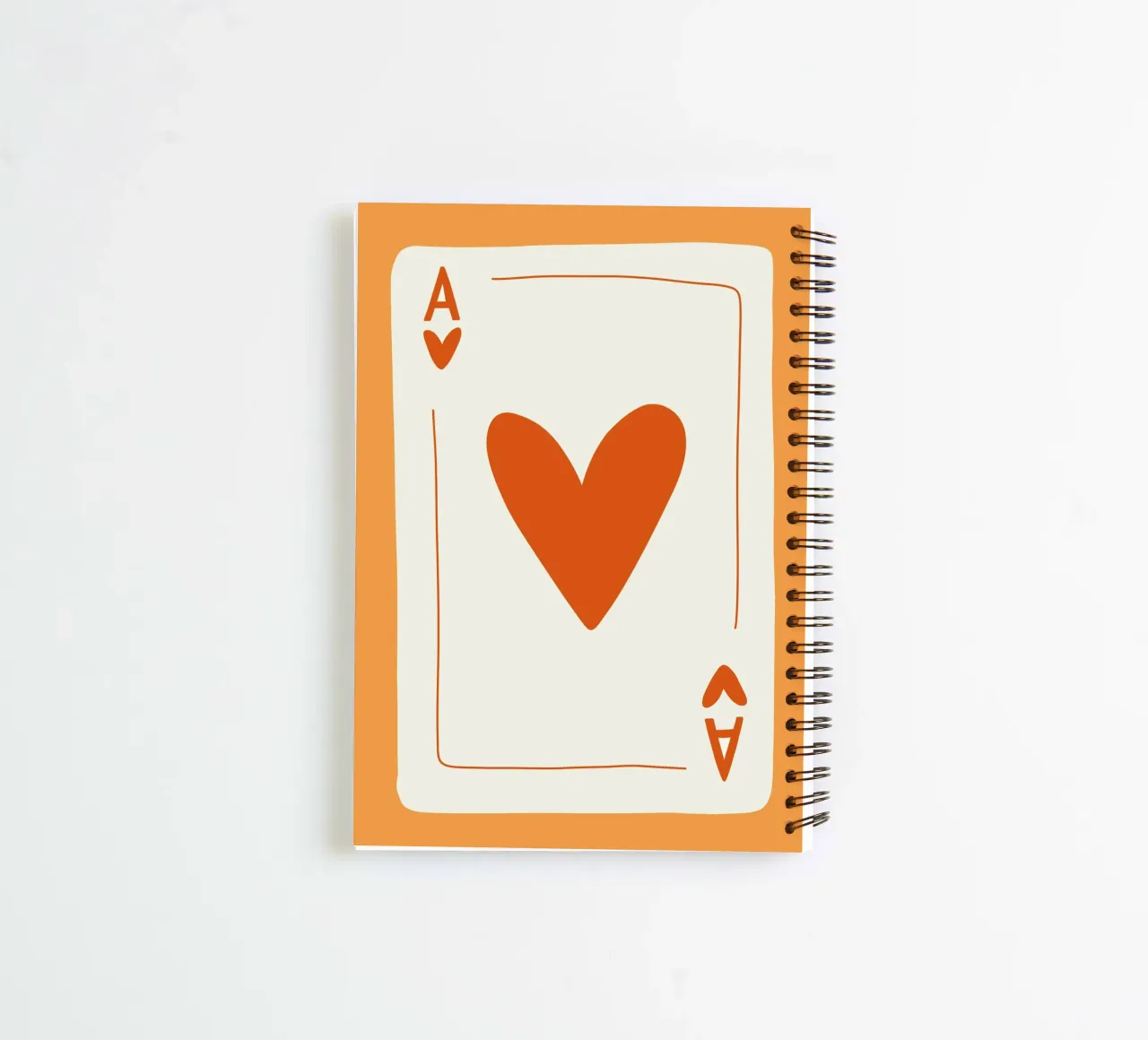 Minimalist Heart Design | Ace of Hearts Print spiral notebook by NorwesClub