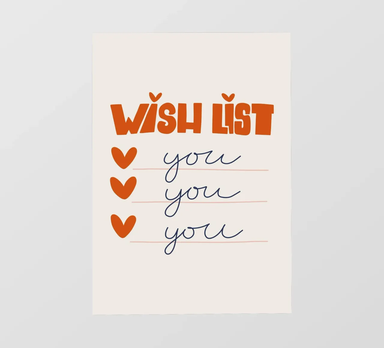 Wish List Art | My Wish List Is You Print pvc-zeil van NorwesClub